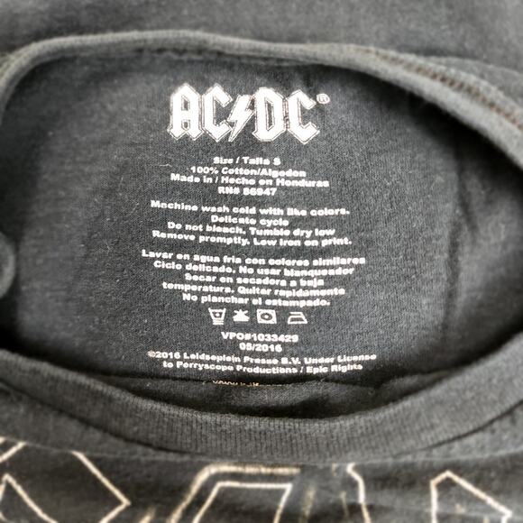 AC/DC Back In Black Album Rock Band Black Short Sleeve T-Shirt Men's Size S - Picture 4 of 4